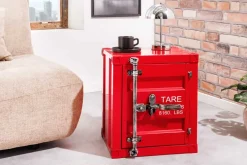 Container-Schrank GLOBETROTTER 50cm rot Metall Nachttisch Beistellschrank