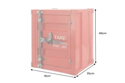 Container-Schrank GLOBETROTTER 50cm rot Metall Nachttisch Beistellschrank