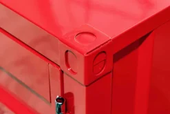 Container-Schrank GLOBETROTTER 50cm rot Metall Nachttisch Beistellschrank