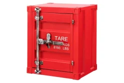 Container-Schrank GLOBETROTTER 50cm rot Metall Nachttisch Beistellschrank