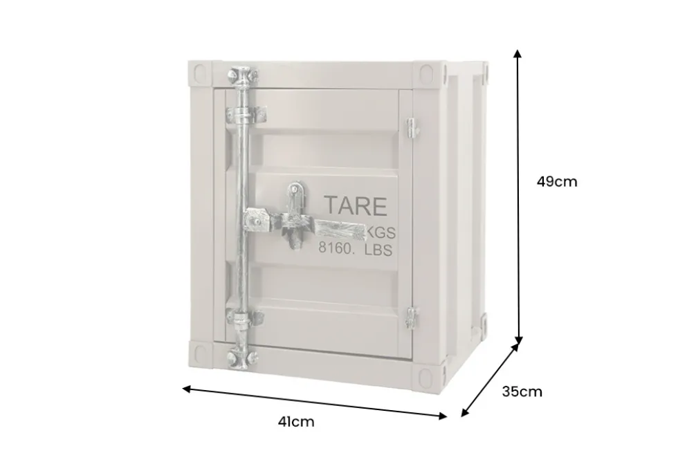 Container-Schrank GLOBETROTTER 50cm greige Metall Nachttisch Beistellschrank