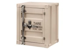 Container-Schrank GLOBETROTTER 50cm greige Metall Nachttisch Beistellschrank