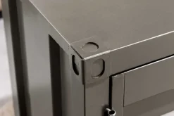 Container-Schrank GLOBETROTTER 80cm anthrazit Metall Couchtisch mit Flügeltüren Kommode