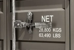 Container-Schrank GLOBETROTTER 80cm anthrazit Metall Couchtisch mit Flügeltüren Kommode