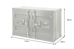 Container-Schrank GLOBETROTTER 80cm anthrazit Metall Couchtisch mit Flügeltüren Kommode