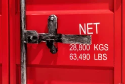 Container-Schrank GLOBETROTTER 80cm rot Metall Couchtisch mit Flügeltüren Kommode