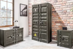 Container-Schrank GLOBETROTTER 50cm anthrazit Metall Nachttisch Beistellschrank