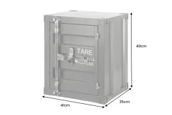 Container-Schrank GLOBETROTTER 50cm anthrazit Metall Nachttisch Beistellschrank