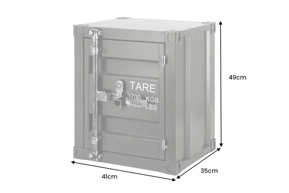 Container-Schrank GLOBETROTTER 50cm anthrazit Metall Nachttisch Beistellschrank