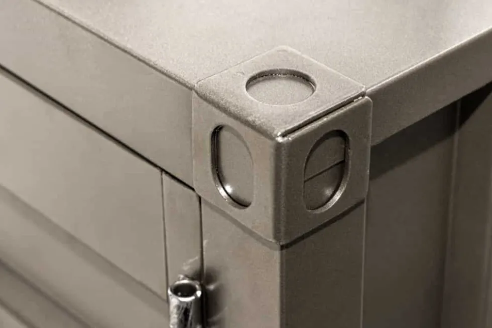 Container-Schrank GLOBETROTTER 50cm anthrazit Metall Nachttisch Beistellschrank
