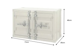 Container-Schrank GLOBETROTTER 80cm greige Metall Couchtisch mit Flügeltüren Kommode