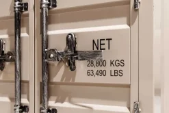 Container-Schrank GLOBETROTTER 80cm greige Metall Couchtisch mit Flügeltüren Kommode