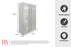 Container-Schrank GLOBETROTTER 140cm anthrazit Metall Aktenschrank Highboard