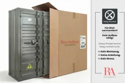 Container-Schrank GLOBETROTTER 140cm anthrazit Metall Aktenschrank Highboard
