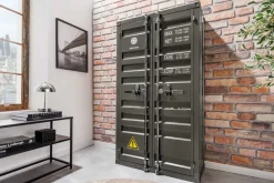 Container-Schrank GLOBETROTTER 140cm anthrazit Metall Aktenschrank Highboard