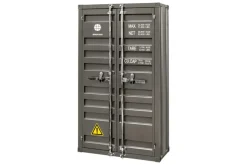 Container-Schrank GLOBETROTTER 140cm anthrazit Metall Aktenschrank Highboard