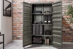 Container-Schrank GLOBETROTTER 140cm anthrazit Metall Aktenschrank Highboard
