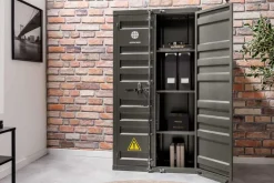 Container-Schrank GLOBETROTTER 140cm anthrazit Metall Aktenschrank Highboard