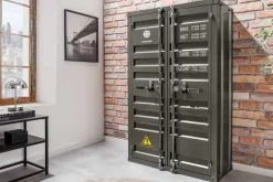 Container-Schrank GLOBETROTTER 140cm anthrazit Metall Aktenschrank Highboard
