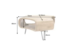 Couchtisch ORGANIC LIVING 70cm natur cream finish Mangoholz mit Hairpin Legs