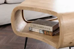 Couchtisch ORGANIC LIVING 70cm natur cream finish Mangoholz mit Hairpin Legs