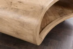 Couchtisch ORGANIC LIVING 90cm natur cream finish Mangoholz mit Hairpin Legs