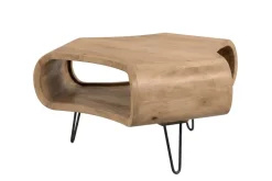 Couchtisch ORGANIC LIVING 90cm natur cream finish Mangoholz mit Hairpin Legs