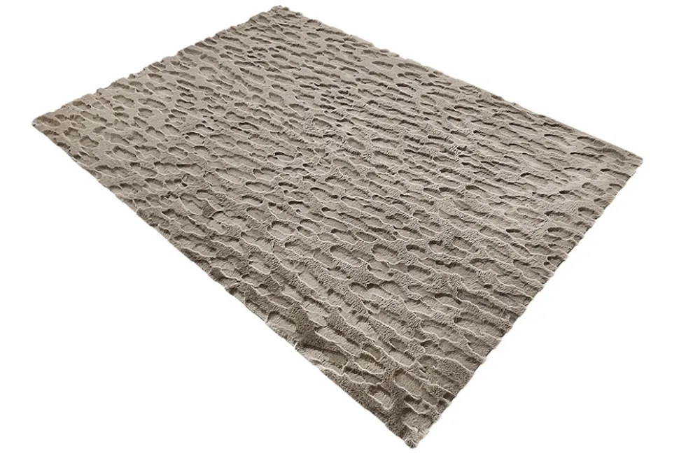 3D Hochflor Teppich DUNE 230x160cm taupe Hoch-Tief-Effekt