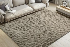 3D Hochflor Teppich DUNE 230x160cm taupe Hoch-Tief-Effekt