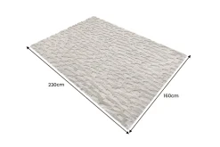 3D Hochflor Teppich DUNE 230x160cm taupe Hoch-Tief-Effekt