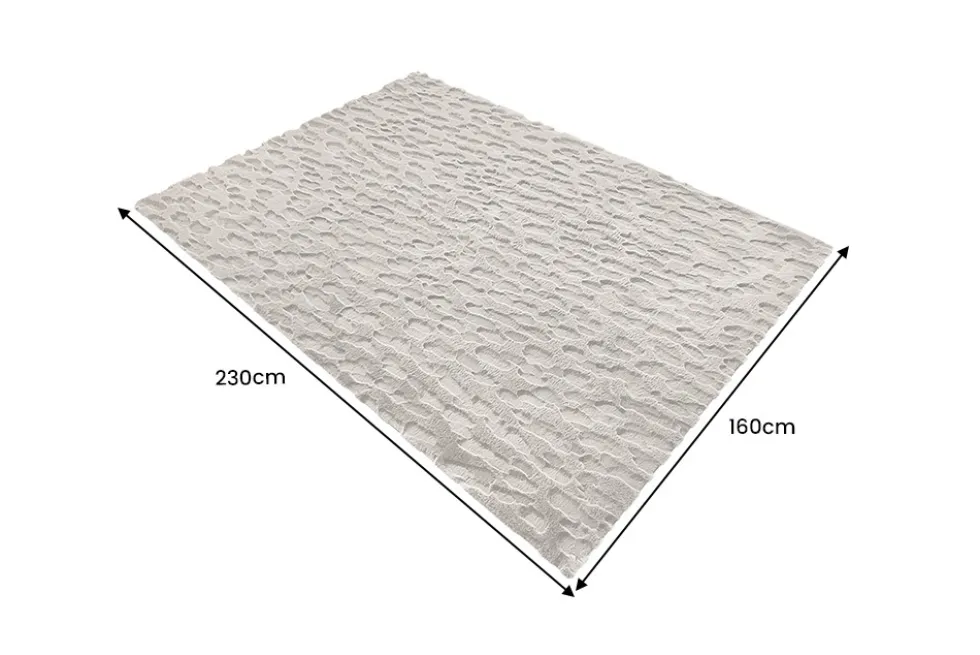 3D Hochflor Teppich DUNE 230x160cm taupe Hoch-Tief-Effekt