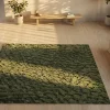 3D Hochflor Teppich DUNE 230x160cm dunkelgrün Hoch-Tief-Effekt