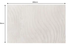 3D strukturierter Kurzflor XXL Teppich WAVE 350x235cm beige Hoch-Tief-Effekt