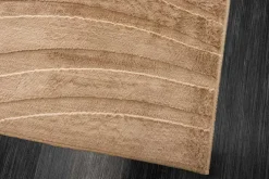 3D strukturierter Kurzflor XXL Teppich WAVE 350x235cm beige Hoch-Tief-Effekt