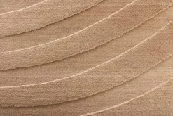 3D strukturierter Kurzflor XXL Teppich WAVE 350x235cm beige Hoch-Tief-Effekt