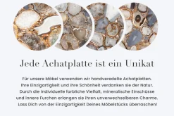 Deko Serviertablett NOBLE 40cm Edelstein handmade Achat Quarz Goldgriffe
