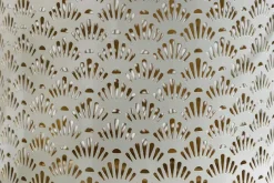 Deko Windlicht CANDLELIGHT 20cm beige-grün Metall handmade Laterne