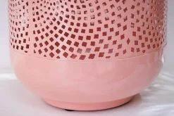 Deko Windlicht CANDLELIGHT 30cm pastell-rosa Metall handmade Laterne