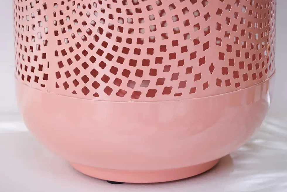 Deko Windlicht CANDLELIGHT 30cm pastell-rosa Metall handmade Laterne
