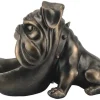 Deko-Figur BULLDOG 30cm bronze mit Ablagefach handmade