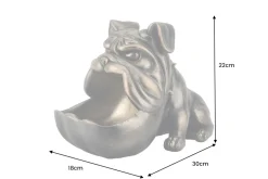 Deko-Figur BULLDOG 30cm bronze mit Ablagefach handmade