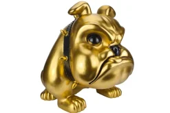 Deko-Figur BULLDOG 70cm gold handmade Hunde-Skulptur
