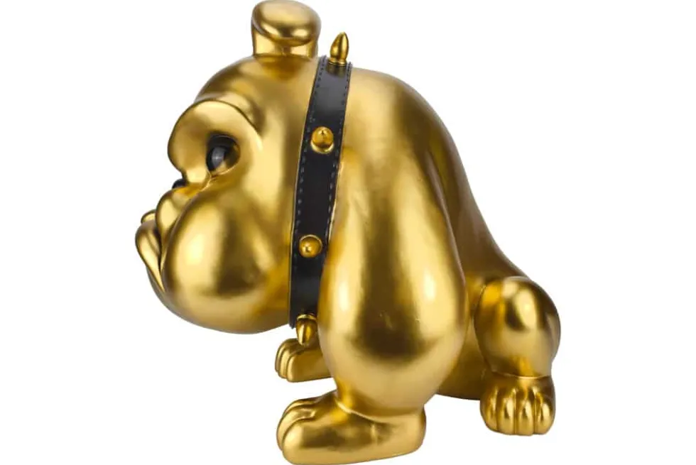 Deko-Figur BULLDOG 70cm gold handmade Hunde-Skulptur