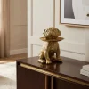 Deko-Figur BULLDOG 35cm gold Spardose mit Ablageplatte handmade