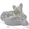 Deko-Figur BULLDOG 35cm schwarz handmade Schale mit Ablagefach