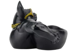 Deko-Figur BULLDOG 35cm schwarz handmade Schale mit Ablagefach