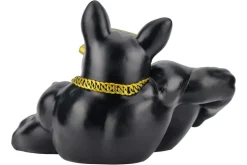 Deko-Figur BULLDOG 35cm schwarz handmade Schale mit Ablagefach
