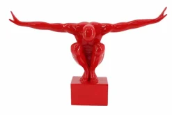 Deko-Figur HIGH DIVER 50cm rot handmade Athleten-Skulptur