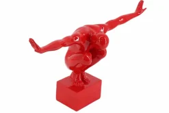 Deko-Figur HIGH DIVER 50cm rot handmade Athleten-Skulptur