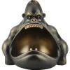Deko-Figur KING APE 25cm bronze mit Ablagefach handmade Schale